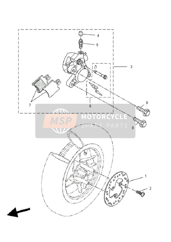 Yamaha EW50N SLIDER 2010 Pinza de freno delantero para un 2010 Yamaha EW50N SLIDER